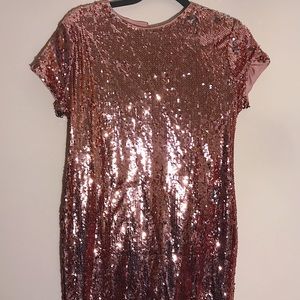 Pink sequin party dress